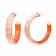 14K Yellow Gold Over Sterling Silver Iridescent Acrylic Hoops in Orange