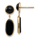 14k Yellow Gold Onyx Oval Dangle Earrings