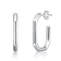 Hexagonal Open Hoop Earrings In White Rhodium Over Brass
