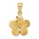 14k Yellow Gold Diamond-Cut and Satin Plumeria Pendant