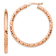 14k Rose Gold 1 9/16" Diamond-Cut Hoop Earrings
