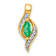 10k Yellow Gold and Rhodium Over 10k Yellow Gold Diamond and 0.17 cttw
Marquise Emerald Pendant