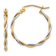 14k Yellow Gold and 14k White Gold Polished 3/4" Twisted Hoop Earrings