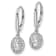 Rhodium Over 14K White Gold Lab Grown Diamond Halo Leverback Earrings