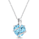 9ctw Sky Blue Topaz and Diamond Accent Heart Wrapped Pendant with Chain
in Sterling Silver