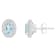 6x4mm Oval Aquamarine 1/6 ctw Diamond Rhodium Over Sterling Silver Halo
Stud Earrings