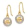 14k Yellow Gold and Rhodium Over 14k Yellow Gold Diamond-Cut Clover in
Circle Dangle Earrings