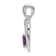 Rhodium Over 14k White Gold Amethyst and Diamond Heart Pendant