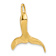 14k Yellow Gold 3D Polished Whale Tail Chain Slide Pendant