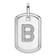 Rhodium Over 14k White Gold Diamond Initial B Dog Tag Charm