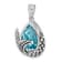 Rhodium Over Sterling Silver Polished and Antiqued Crystal Mermaid Tail Pendant