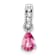 Rhodium Over 10k White Gold 0.5 cttw Pear Pink Tourmaline and Accent
Diamond Pendant