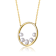 Freshwater Pearl Halo Circle Pendant In 14K Gold Over Sterling Silver