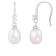 White Cultured Freshwater Pearl and Cubic Zirconia Rhodium Over Sterling
Silver 7-8mm Drop Earrings