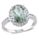 Green Quartz and Created White Sapphire 10K White Gold Ring 2.92ctw