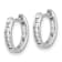 Diamond Hinged Hoop Earrings In 10K White Gold 0.12ctw