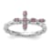 Rhodium Over Sterling Silver Stackable Expressions Cross Pink Tourmaline
Ring 0.1ctw