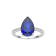 Pear Shape Lab Created Blue Sapphire and White Topaz Rhodium Over
Sterling Silver Ring