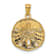 14k Yellow Gold Polished and Textured Large Sand Dollar Pendant