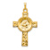 14k Yellow Gold Textured Cross with Saint Anthony Medal Pendant