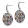 Sterling Silver with 14K Accent Antiqued Multi Gemstone Post Dangle Earrings
