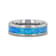 QUASAR Tungsten Wedding Band with Blue Green Opal Inlay 6mm