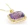 Amethyst Rectangular Cushion And White Zircon Pendant Necklace In 18K
Gold Over Sterling Silver 15.53ctw