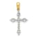 10k Yellow Gold and Rhodium Over 10k Yellow Gold Diamond Cross Pendant