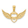 14k Two-tone Gold Polished and Textured Hearts with Wings Pendant