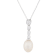 8-9mm White Cultured Freshwater Pearl Sterling Silver Pendant W/Chain