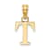 14k Yellow Gold Polished Block Letter T Initial Pendant