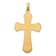 14k Yellow Gold Polished Beaded Edge Cross Pendant
