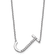Rhodium Over 14k White Gold Sideways Diamond Initial J Pendant Cable
Link 18 Inch Necklace
