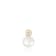 White Cultured Freshwater Pearl and Diamond 14K Yellow Gold Pendant 7-7.5mm