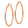 14K Rose Gold 1 9/16" Polished Tube Hoop Earrings