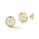 Rachel Zoe Puffed Round CZ Stud Earrings in 14K Gold Over Sterling Silver