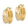 14k Yellow Gold and Rhodium Over 14k Yellow Gold 9/16" Polished
Diamond-cut Hoop Earrings