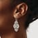 Sterling Silver Polished and Textured Cubic Zirconia Fancy Dangle Earrings
