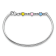 Rhodium Over Sterling Silver Enamel PRINCESS with Chain Baby Bangle