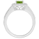 8x6mm Oval Peridot 1/5 ctw Diamond Rhodium Over Sterling Silver Halo Ring