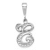 Rhodium Over 14k White Gold Solid Polished Script Filigree Textured
Letter E Initial Pendant