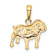 14k Yellow Gold Textured Bulldog Charm
