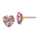 14k Yellow Gold 8mm Multi-Colored Crystal Heart Stud Earrings