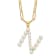 Gold Tone Sterling Silver 3-5.5mm Freshwater Cultured Pearl LETTER  N
18-inch Necklace