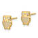 14k Yellow Gold Textured Owl Stud Earrings