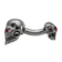 Sterling Silver Ruthenium Plated Crystal Movable Skull Cuff Link