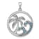 Rhodium Over Sterling Silver Cubic Zirconia Wave and Palm Tree Pendant