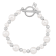 6-10mm Round White Freshwater Pearl and Beaded Sterling Silver Bracelet
with Toggle Clasp