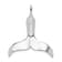Rhodium Over Sterling Silver Polished 3D Whale Tail Pendant