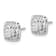 Rhodium Over 14k White Gold 8.6mm Diamond-Cut Square Stud Earrings